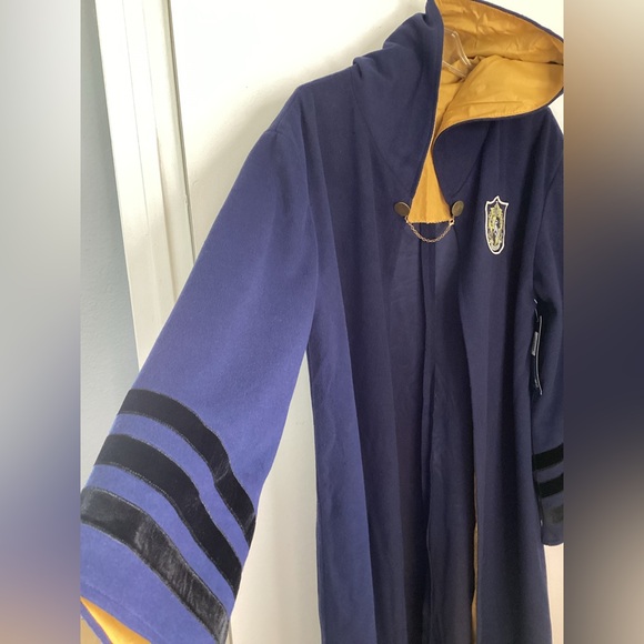 1920s Hogwarts Hufflepuff Blue Robe with Black Accents Adult OS - Picture 8 of 16